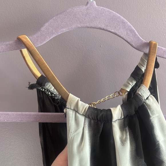 Black and White Semi Sheer Summer Dress Size Medium - Picture 2 of 12